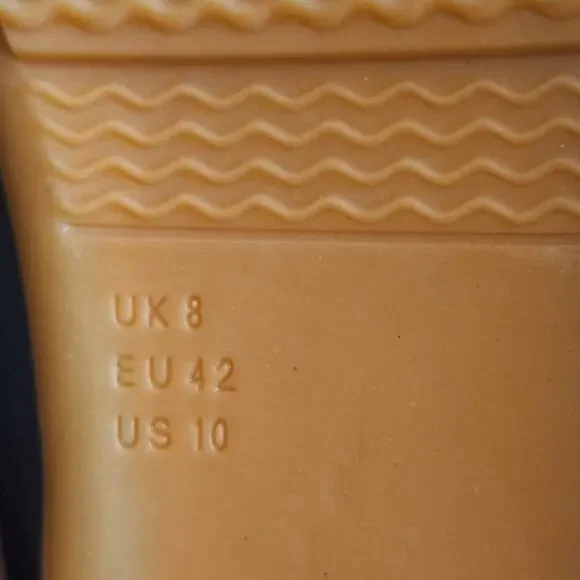 Hunter Flats Women's 10 Navy Blue Rubber Leather Logo Outdoor Nature Waterproof - Picture 8 of 9